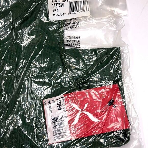 Capezio Women’s Seamless Rib Crop Top – NWT Olive Green, Size M/L (11375W) - Picture 6 of 6